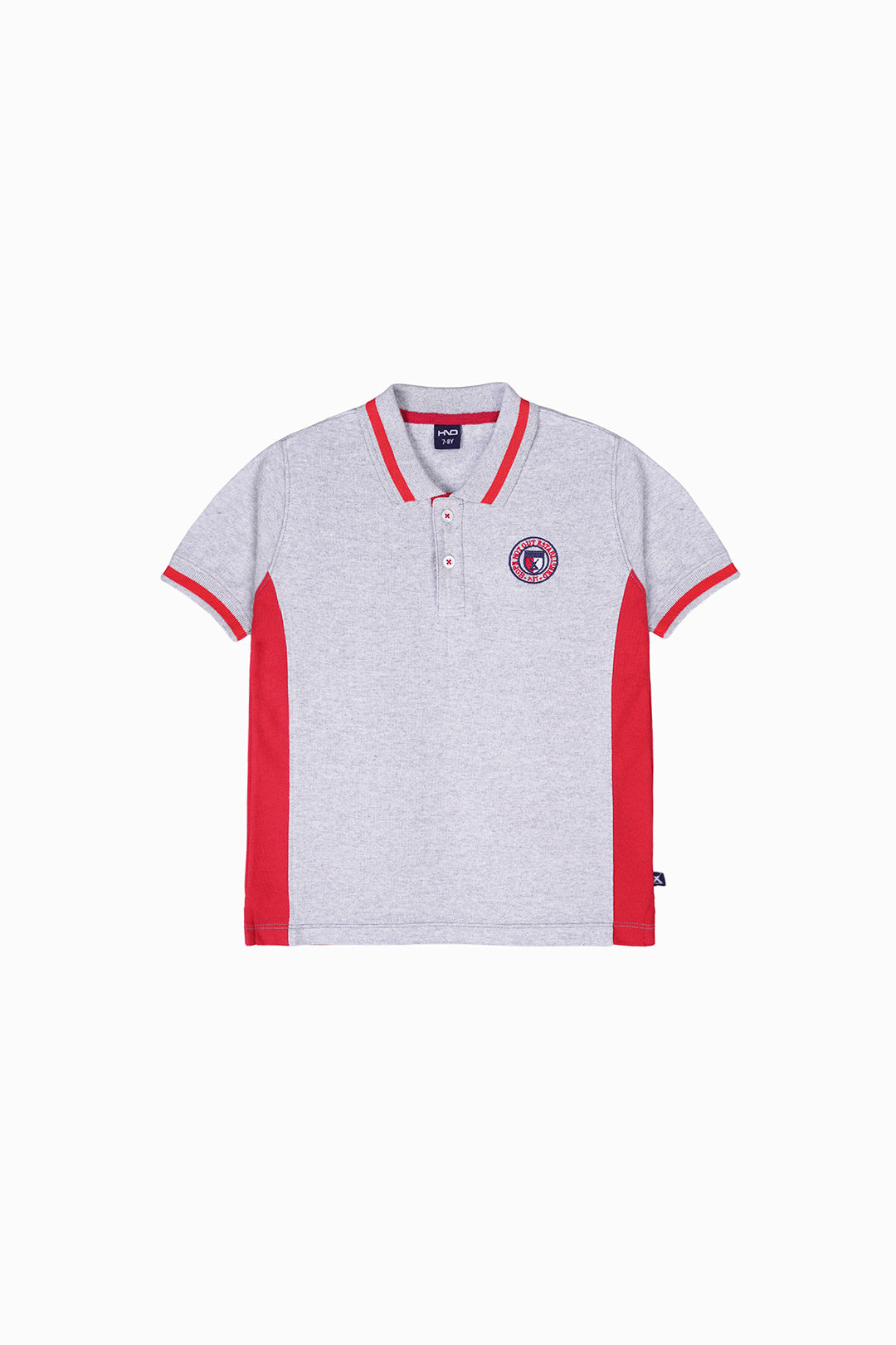 Grey Pique Polo For Boys