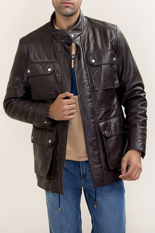 Leather Jacket With 4 Pocket