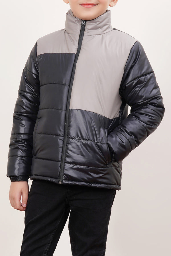 Unisex Navy Gray Quilted Puffer Jacket