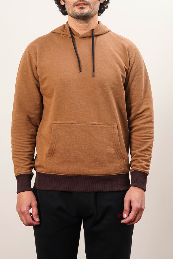 Men'S Jumbo Fleece Jumper In Camel Colour