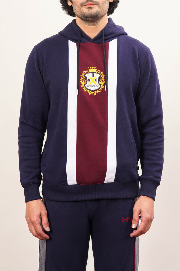 Men'S Fleece Paneled Jumper With Embroidered Emblem