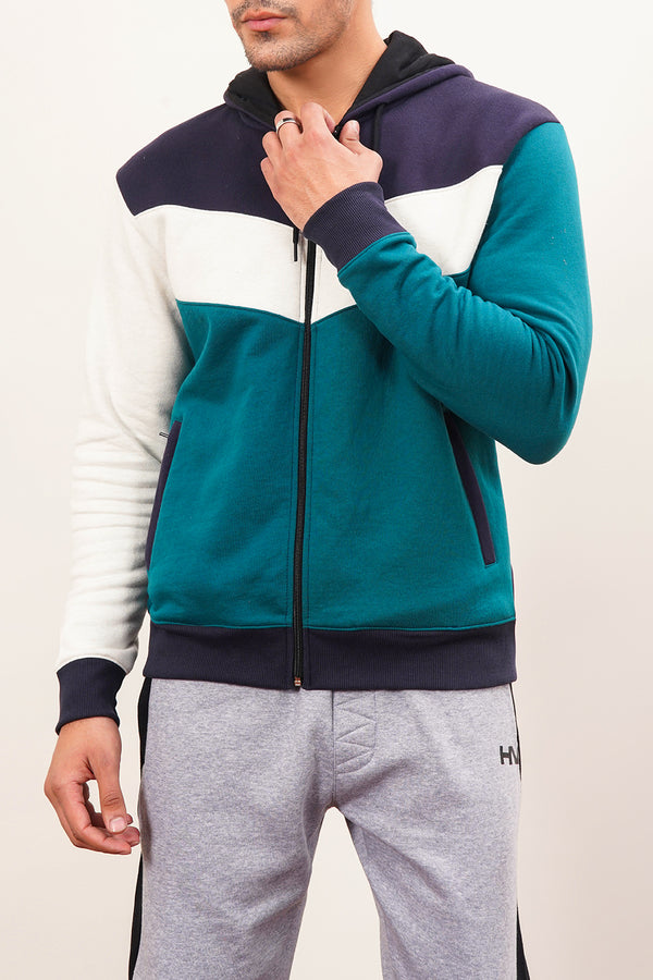 Men'S Paneled Zipper Hood