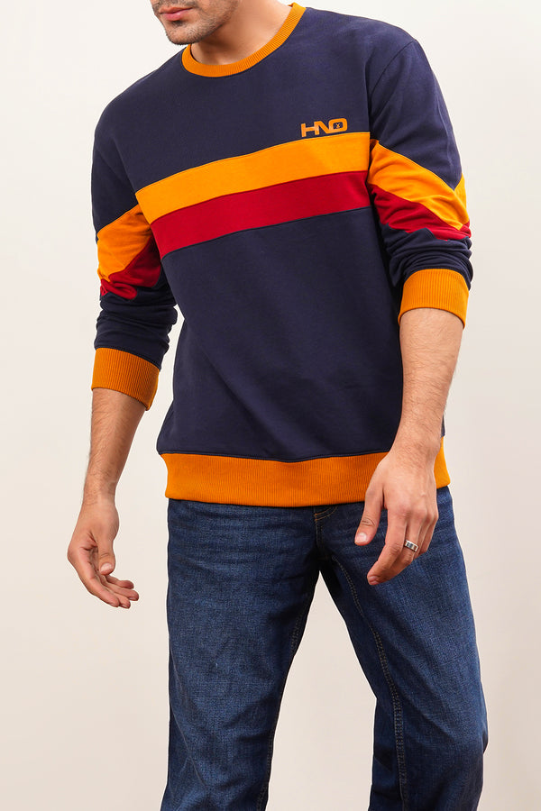 Men'S Contrast Paneled Sweat Shirt