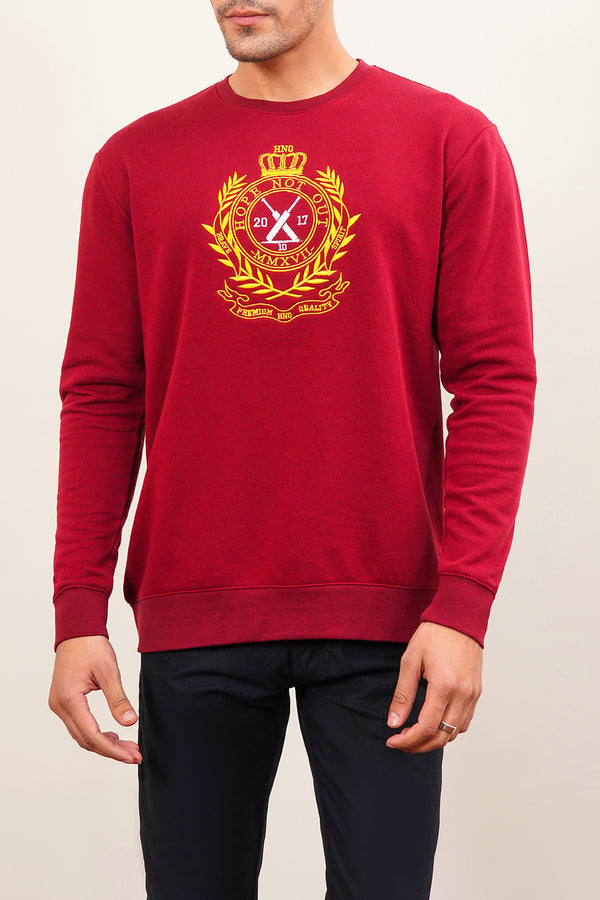 Men'S Embroidered Emblem Sweat Shirt