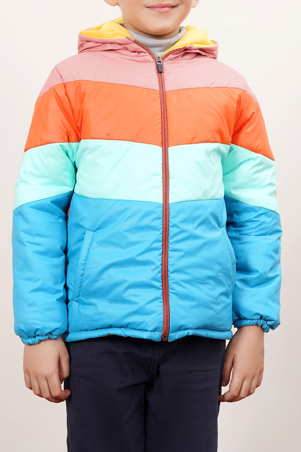 Unisex Puffer Zipper Jacket With Hood