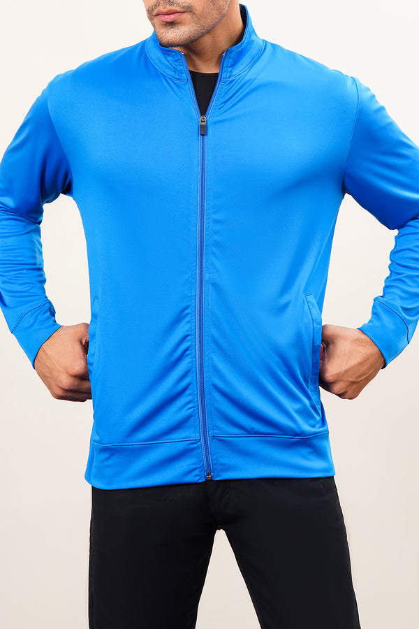 Blue Dri Fit Mock Neck Zipper