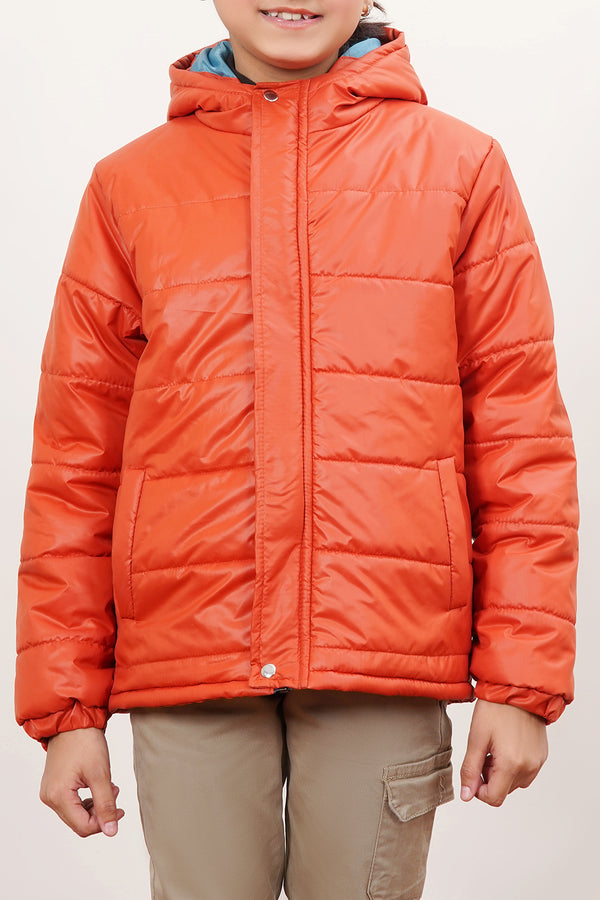 Unisex Puffer Quilted Zipper Detachable Hood