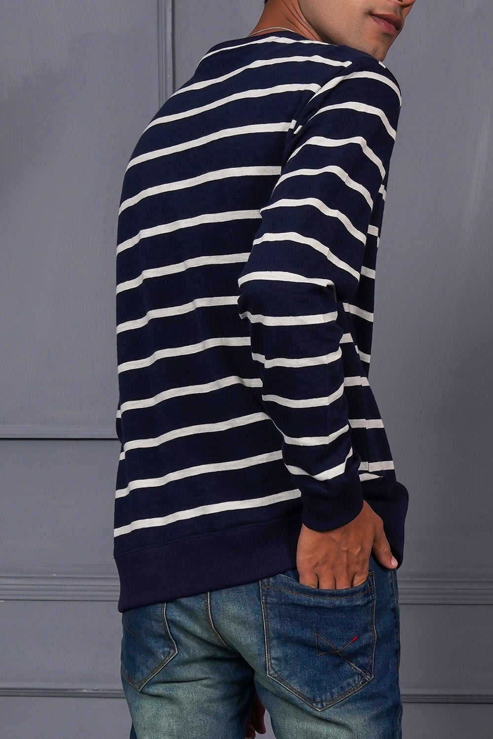 Men'S Striper Sweat Shirt