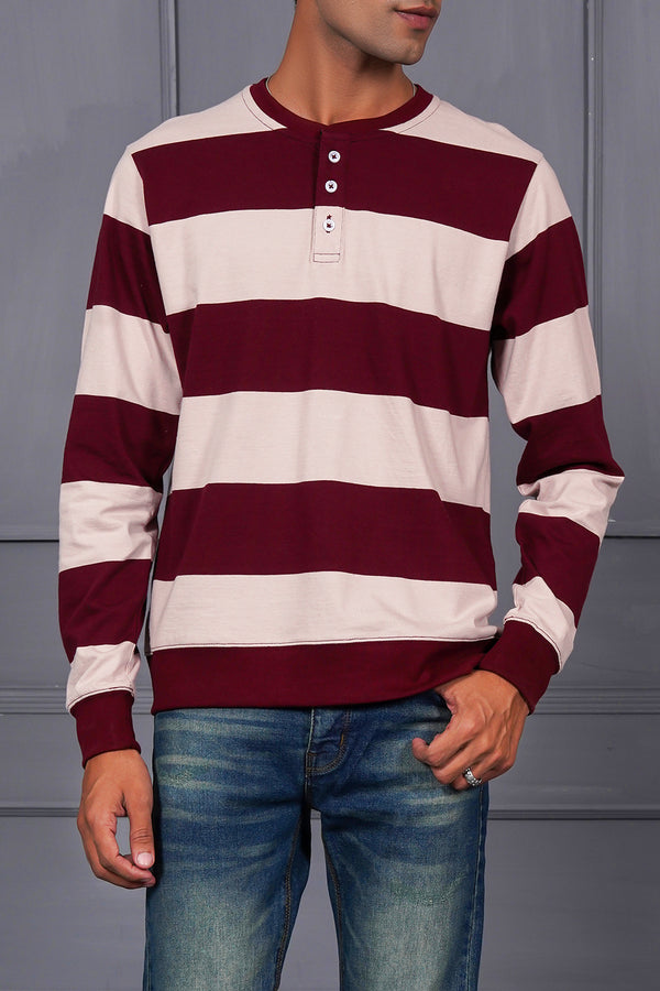 Striper Henley For Men