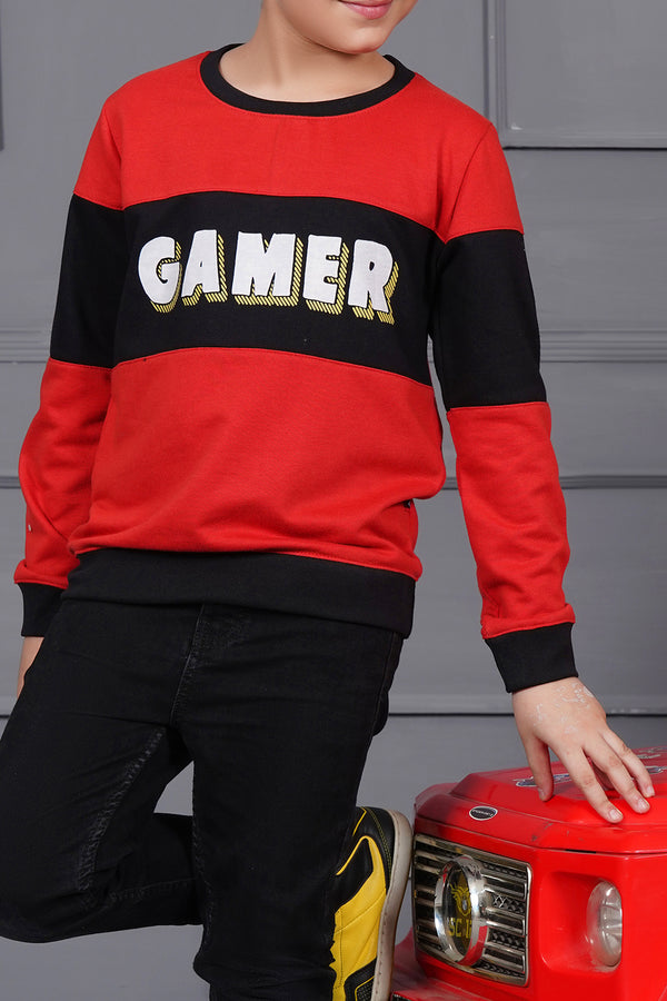 Boys Gamer Panneld Sweat Shirt