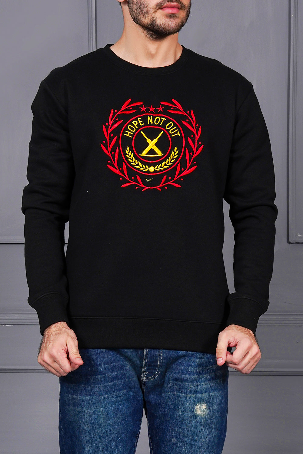 Hno Oversized Sweat Shirt With Embroidery Emblem