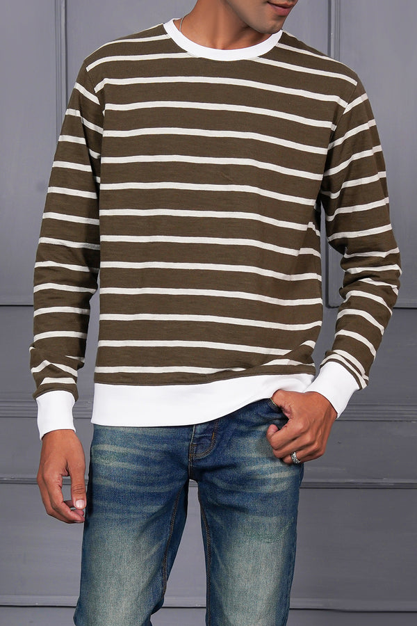 Men'S Striper Sweat Shirt