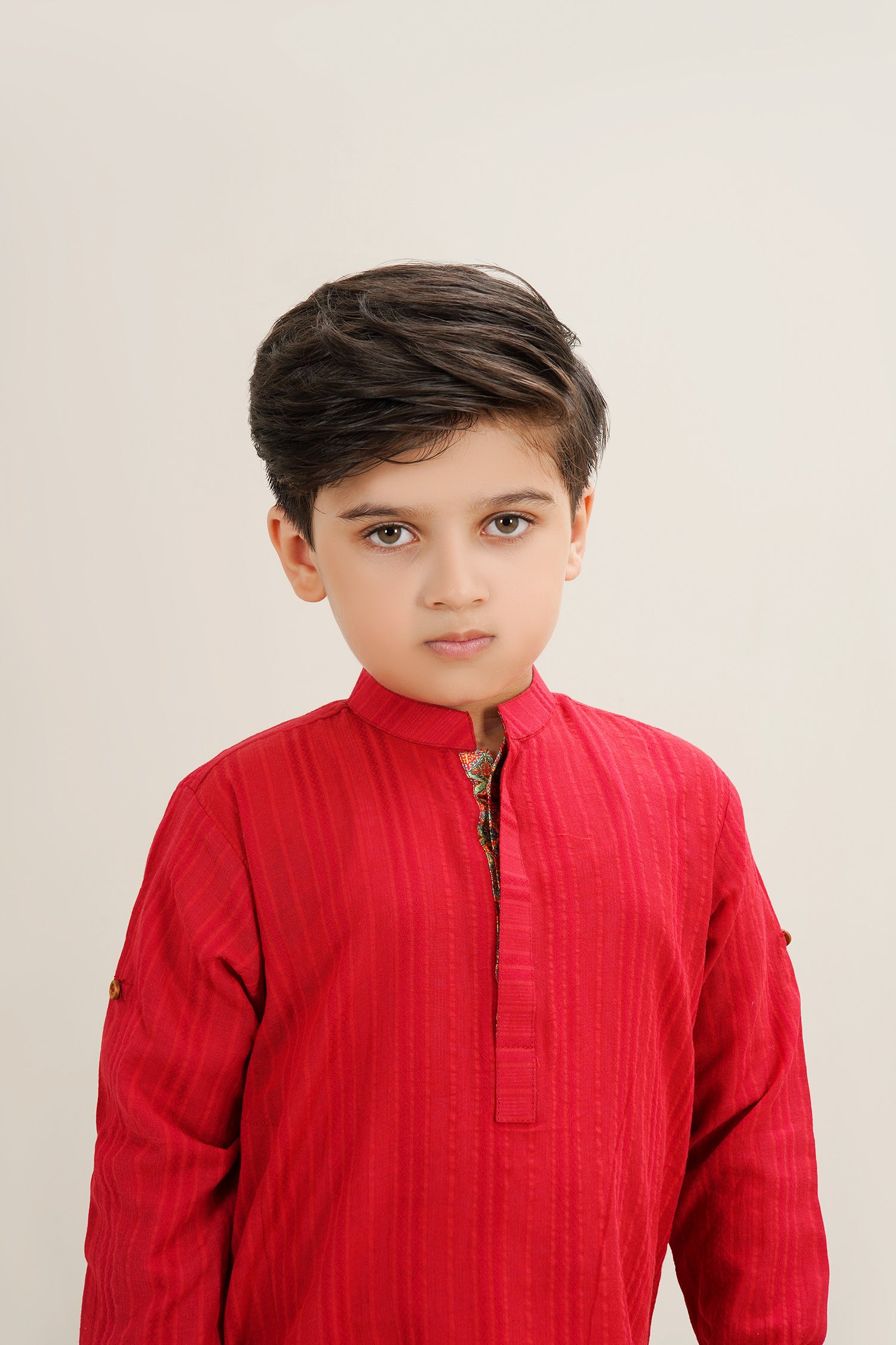 Maroon Boys Cotton Jacquard Kurta