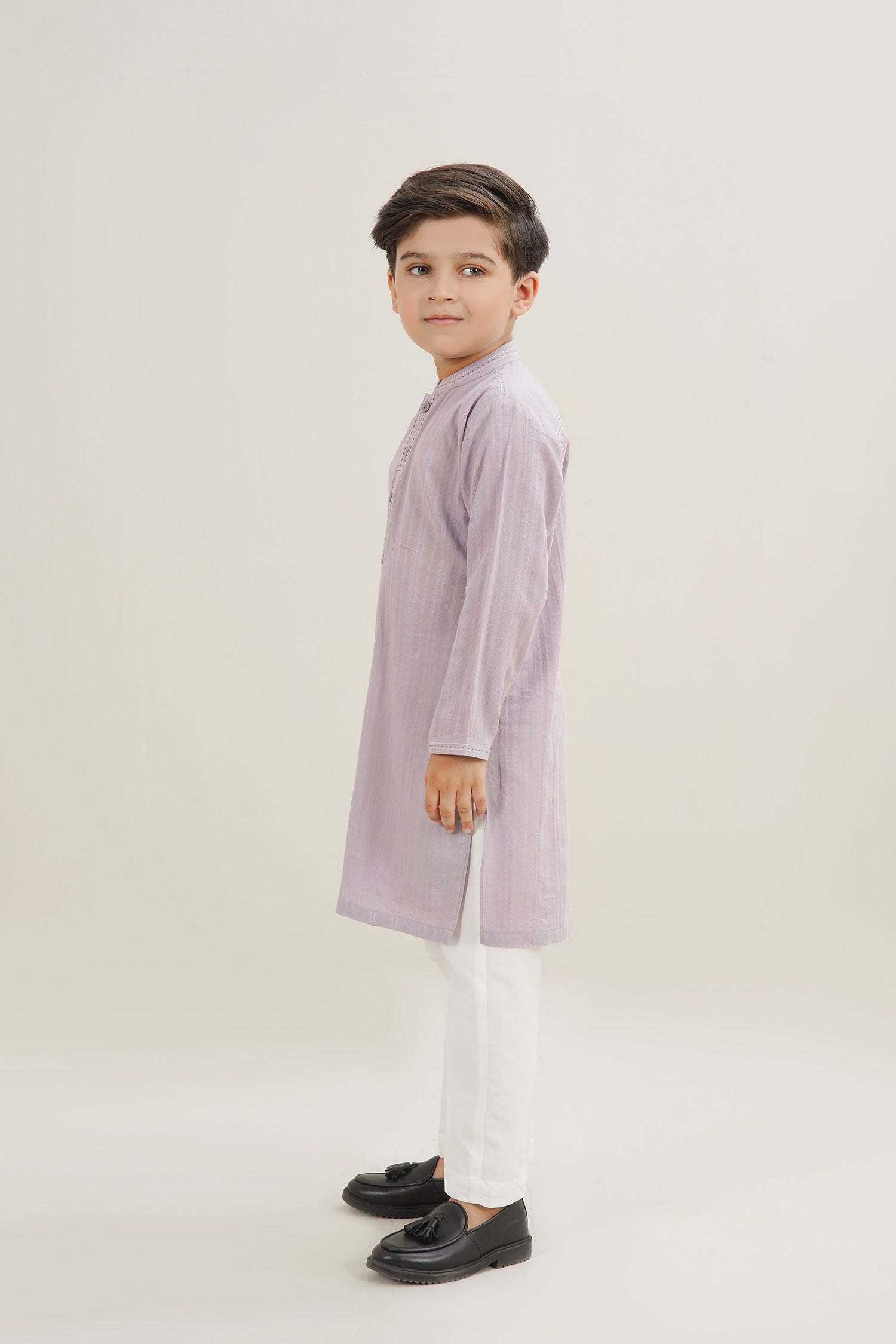 Traditional Cotton Jacquard Kurta For Boys