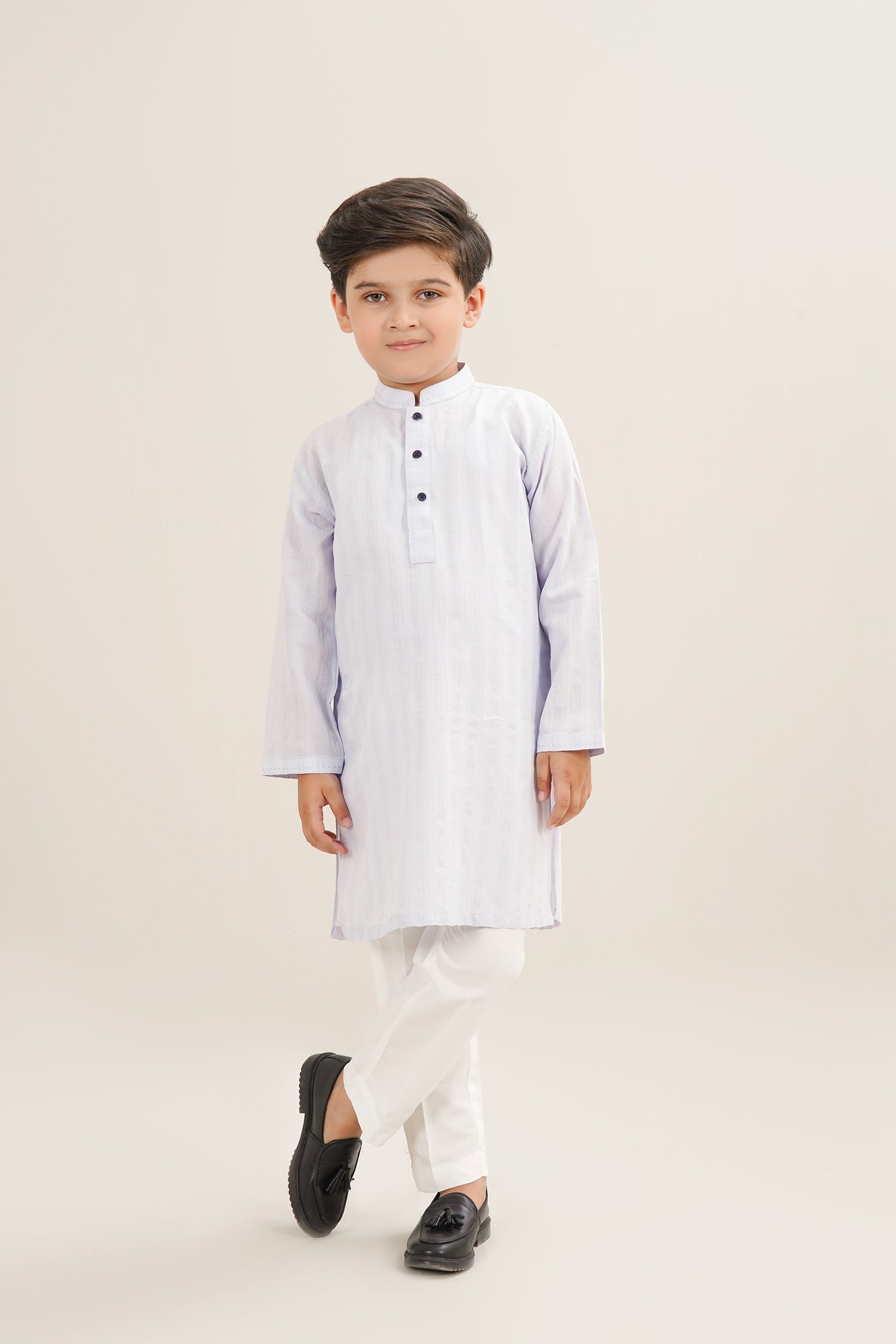 Sky Blue Boys Cotton Jacquard Kurta