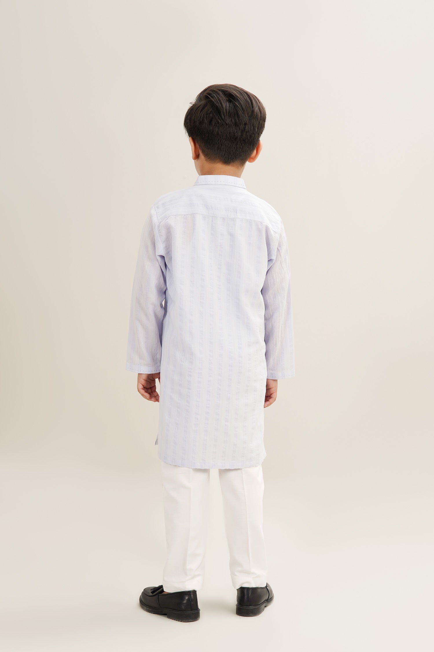 Sky Blue Boys Cotton Jacquard Kurta