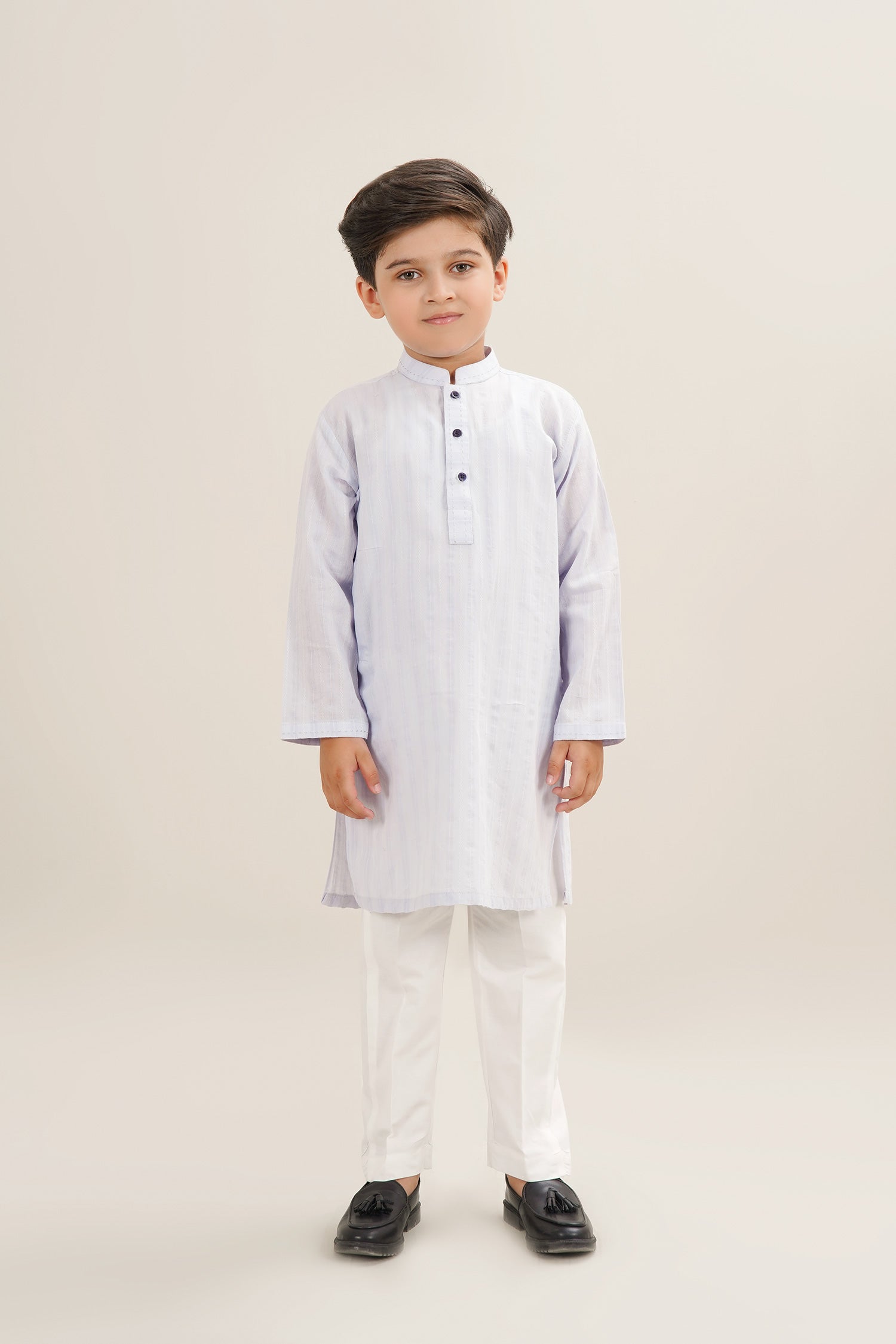 Sky Blue Boys Cotton Jacquard Kurta