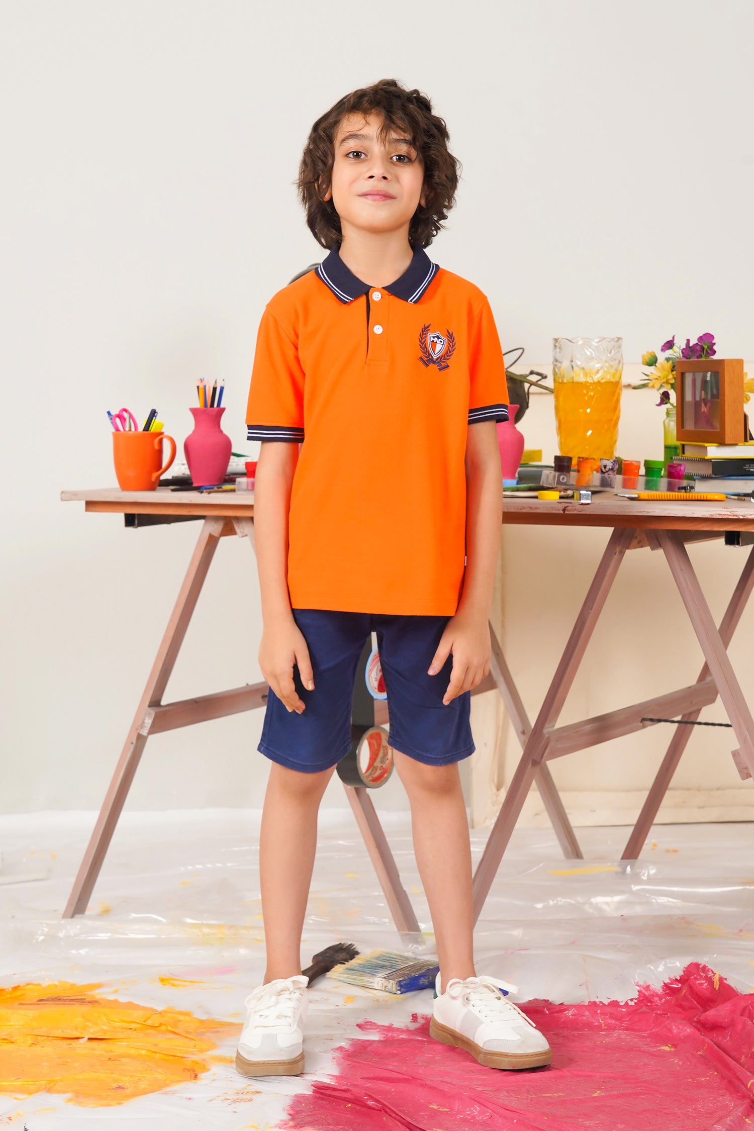 Embroidered Emblem Polo For Boys