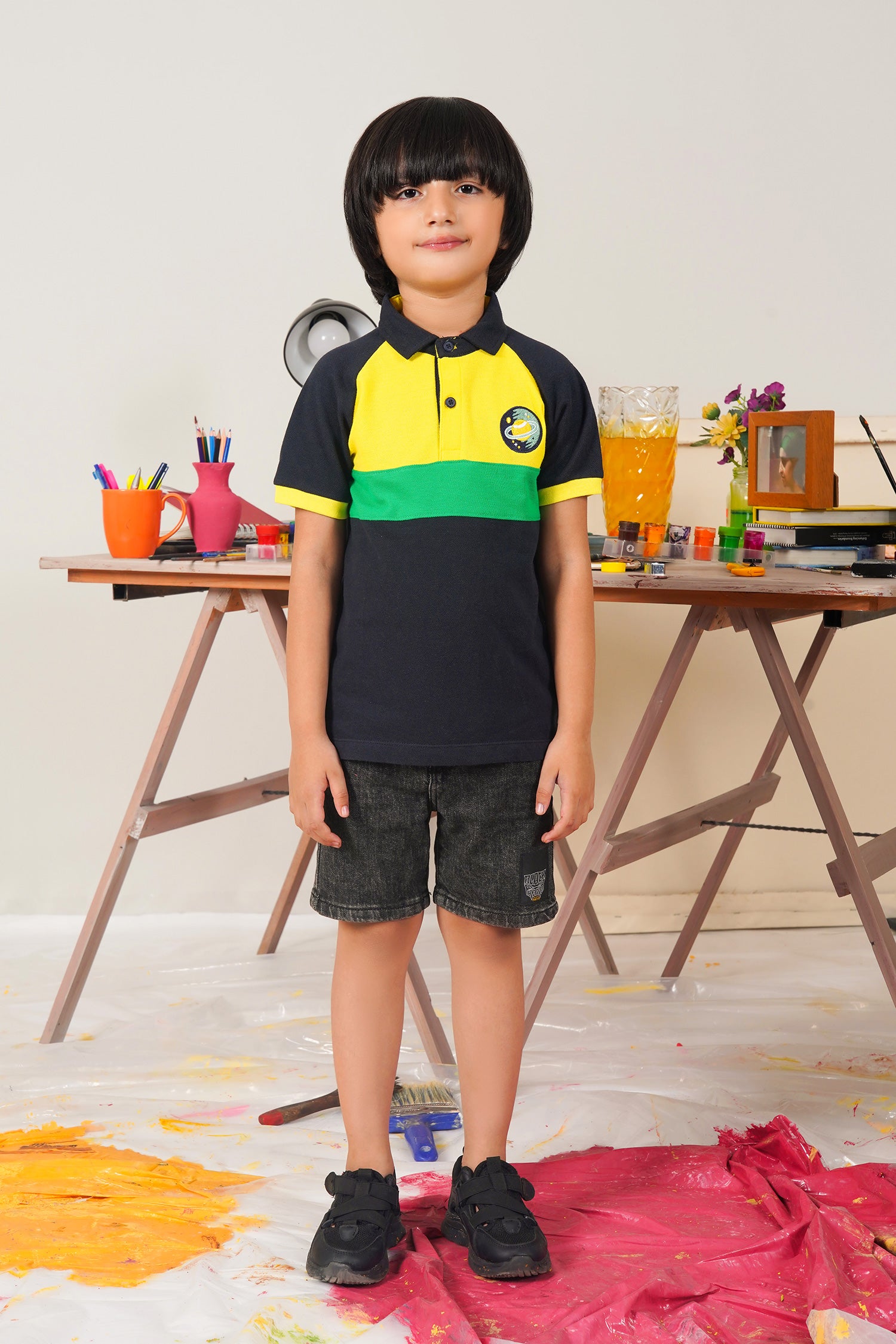 COLOR BLOCK BOYS POLO SHIRT