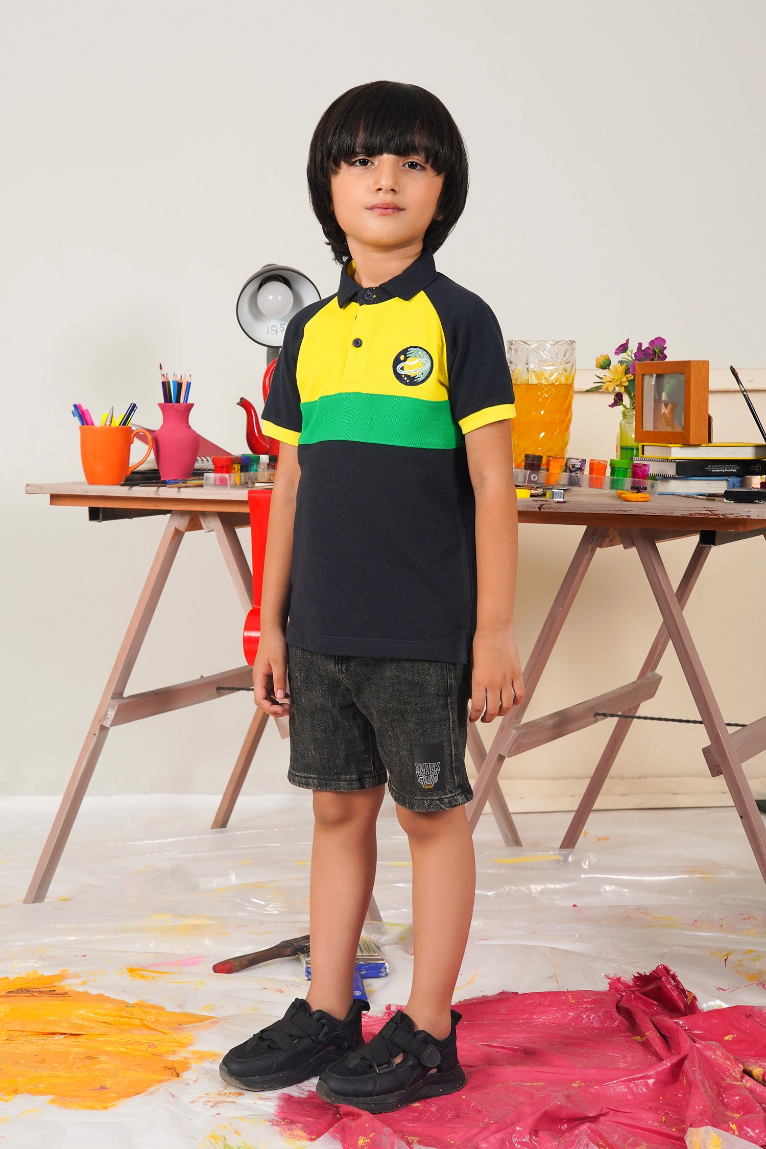 COLOR BLOCK BOYS POLO SHIRT