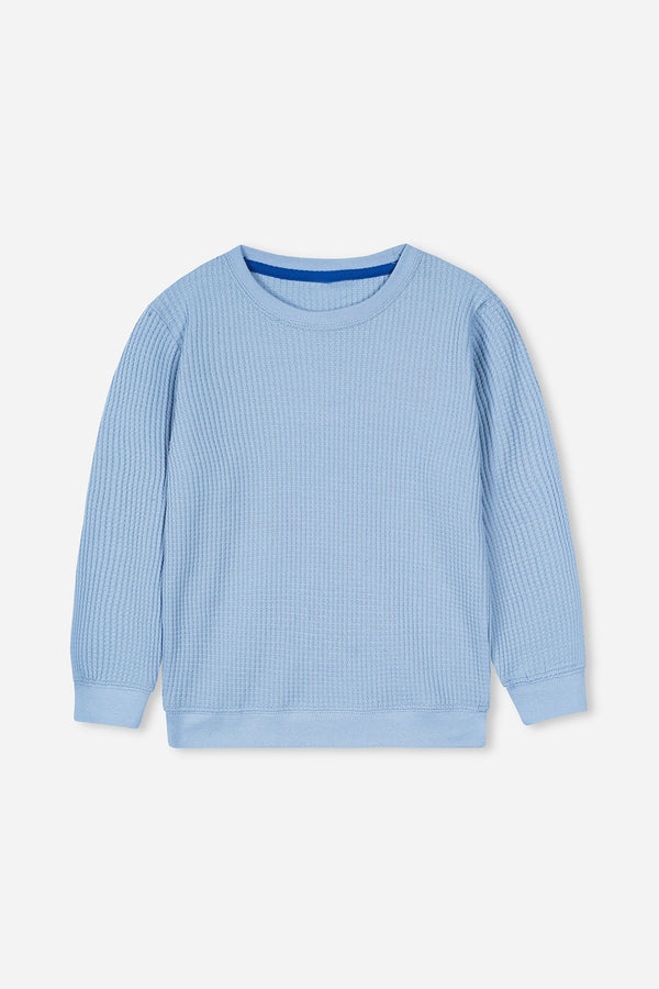 Sky Blue Knit Sweatshirt