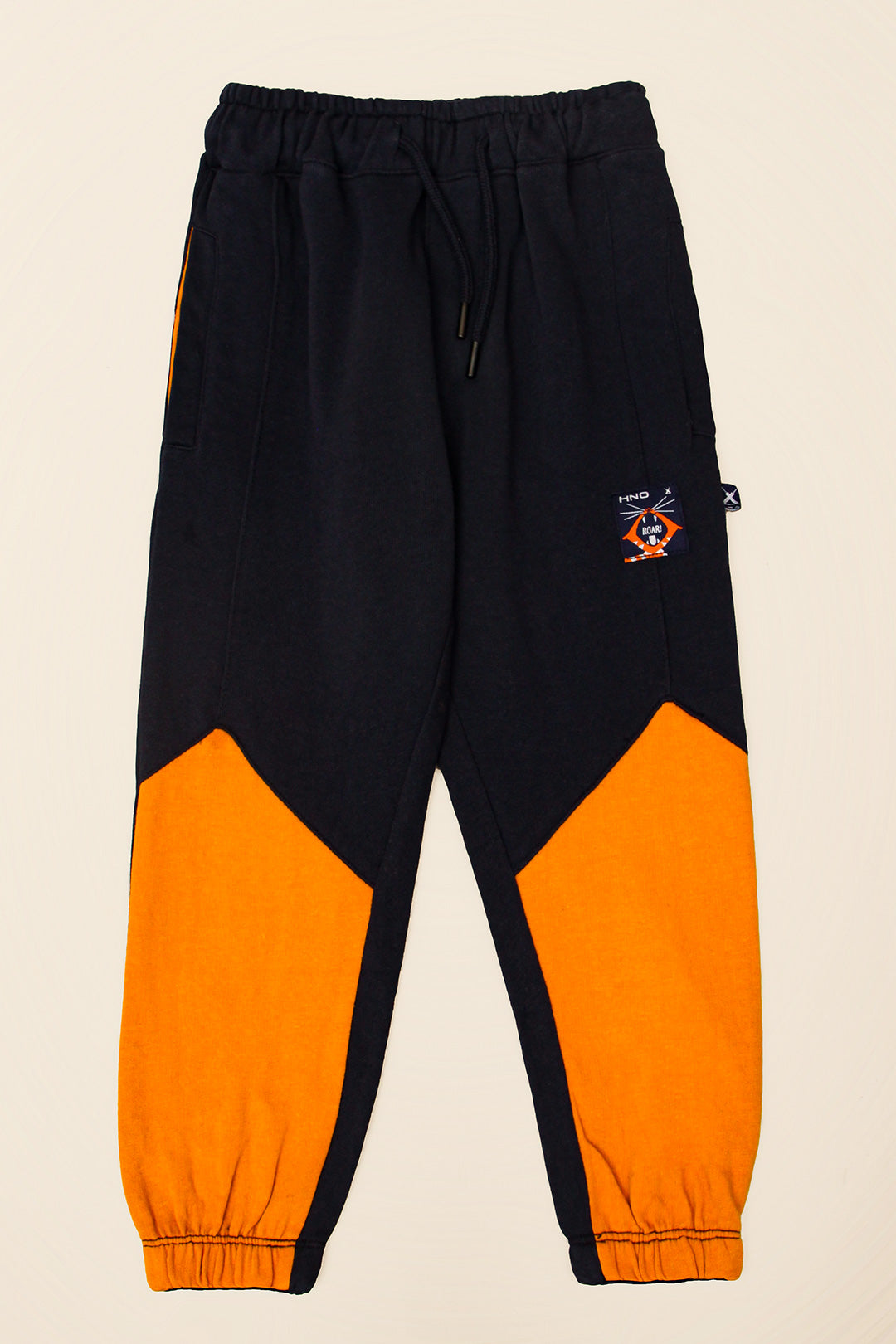 Boy'S Navy And Mustard Jogger Pants