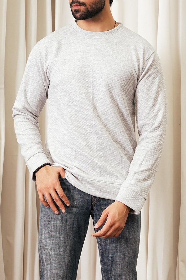 Grey Knited Sweatshirt For Men