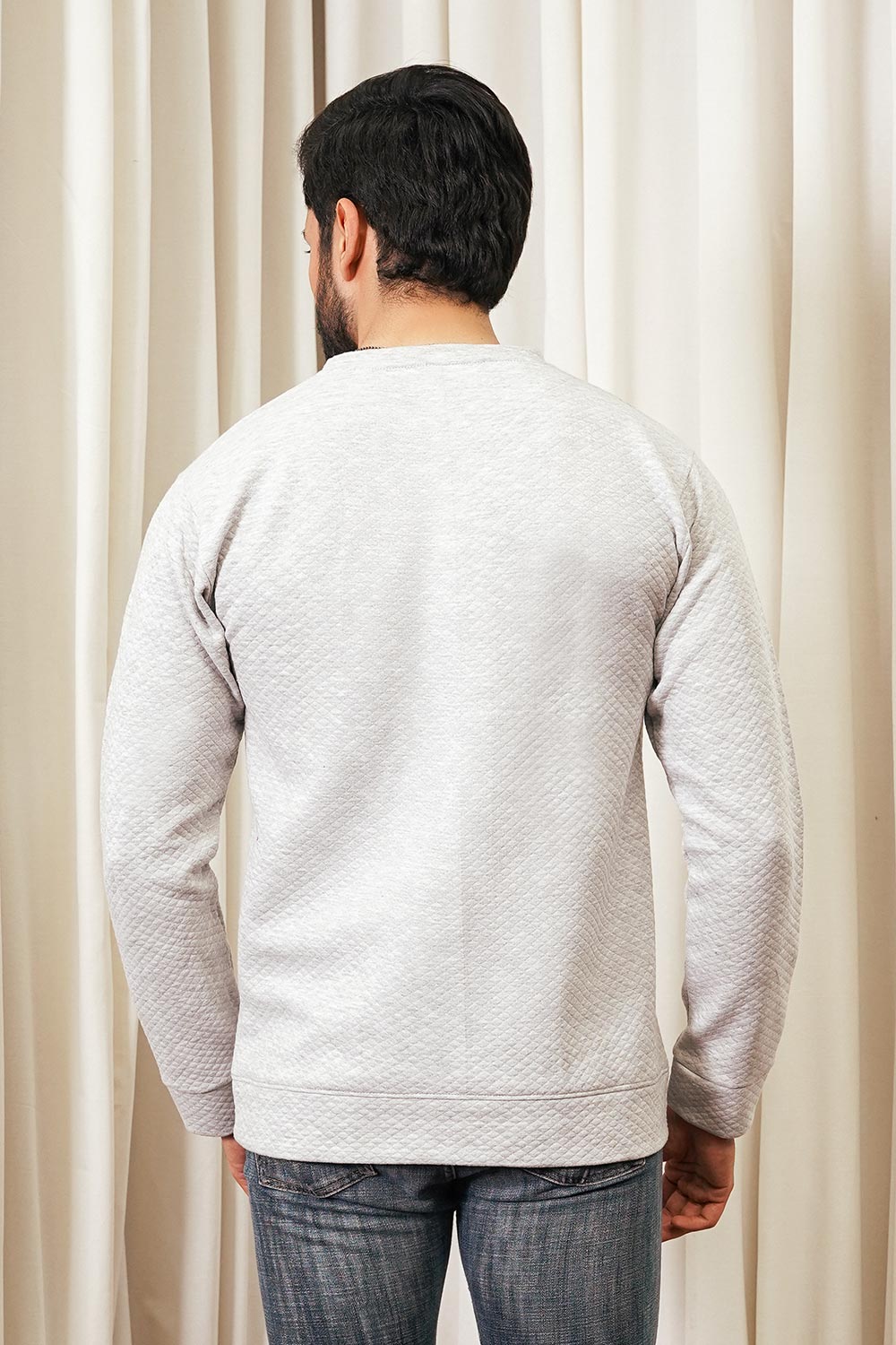 Grey Knited Sweatshirt For Men