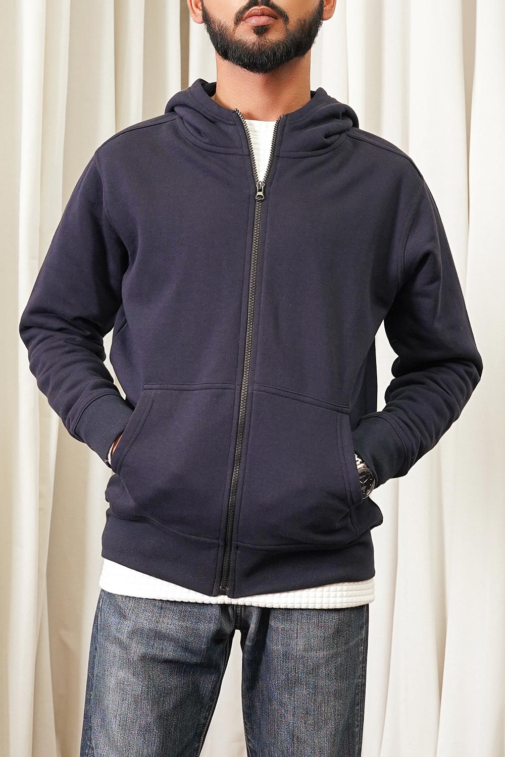 Navy Zipper Hoodie