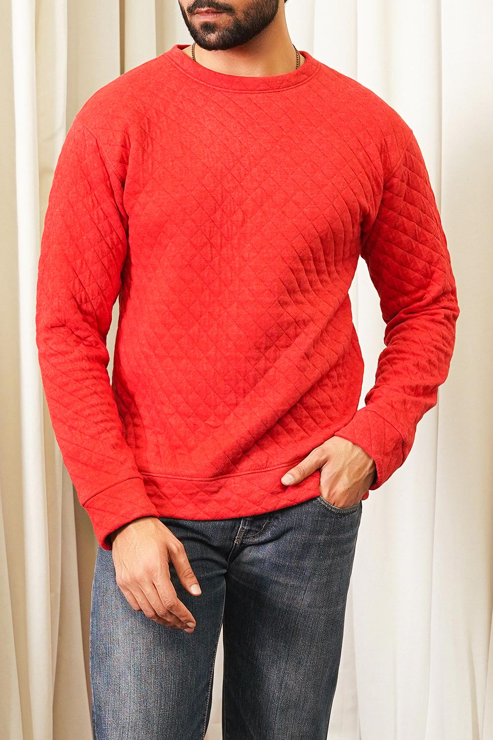 Knitted Fabric Men Sweat Shirt