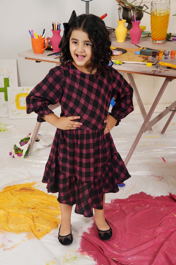 Checkered Dress For Girls