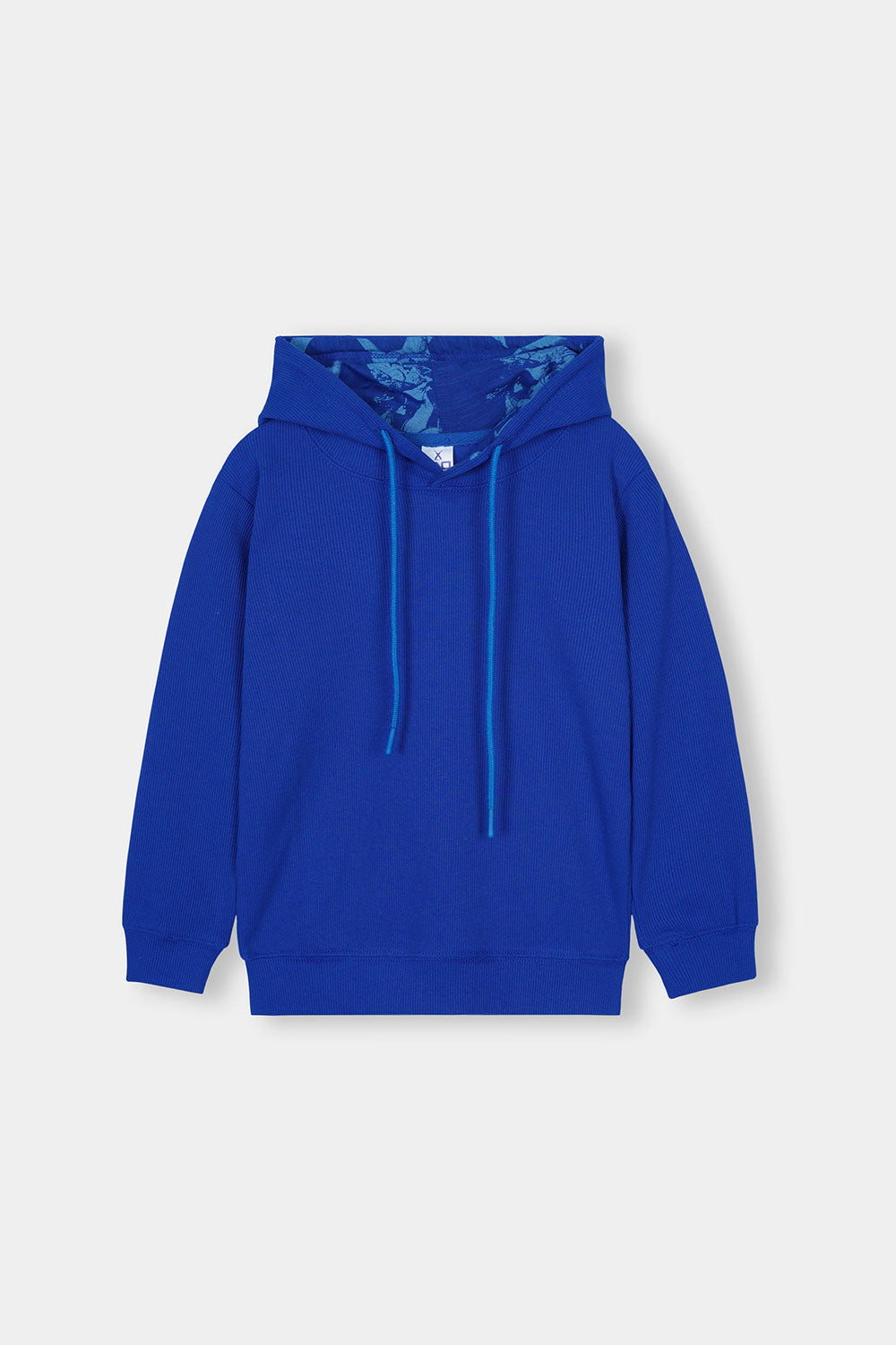 Blue Sweater Ribbed Hood