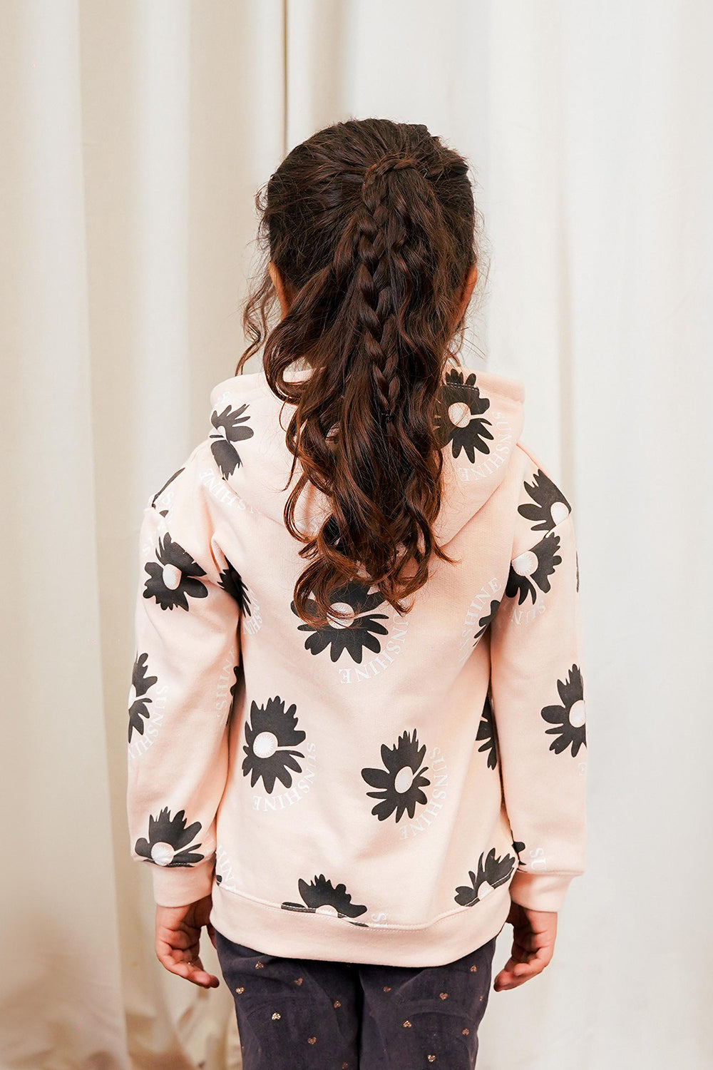 Flower Printed Girl Hoodie