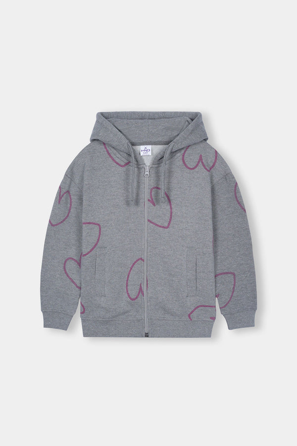 Grey Zipper Hoodie