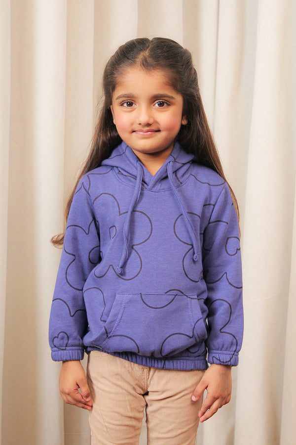 Girls Printed Hoodie