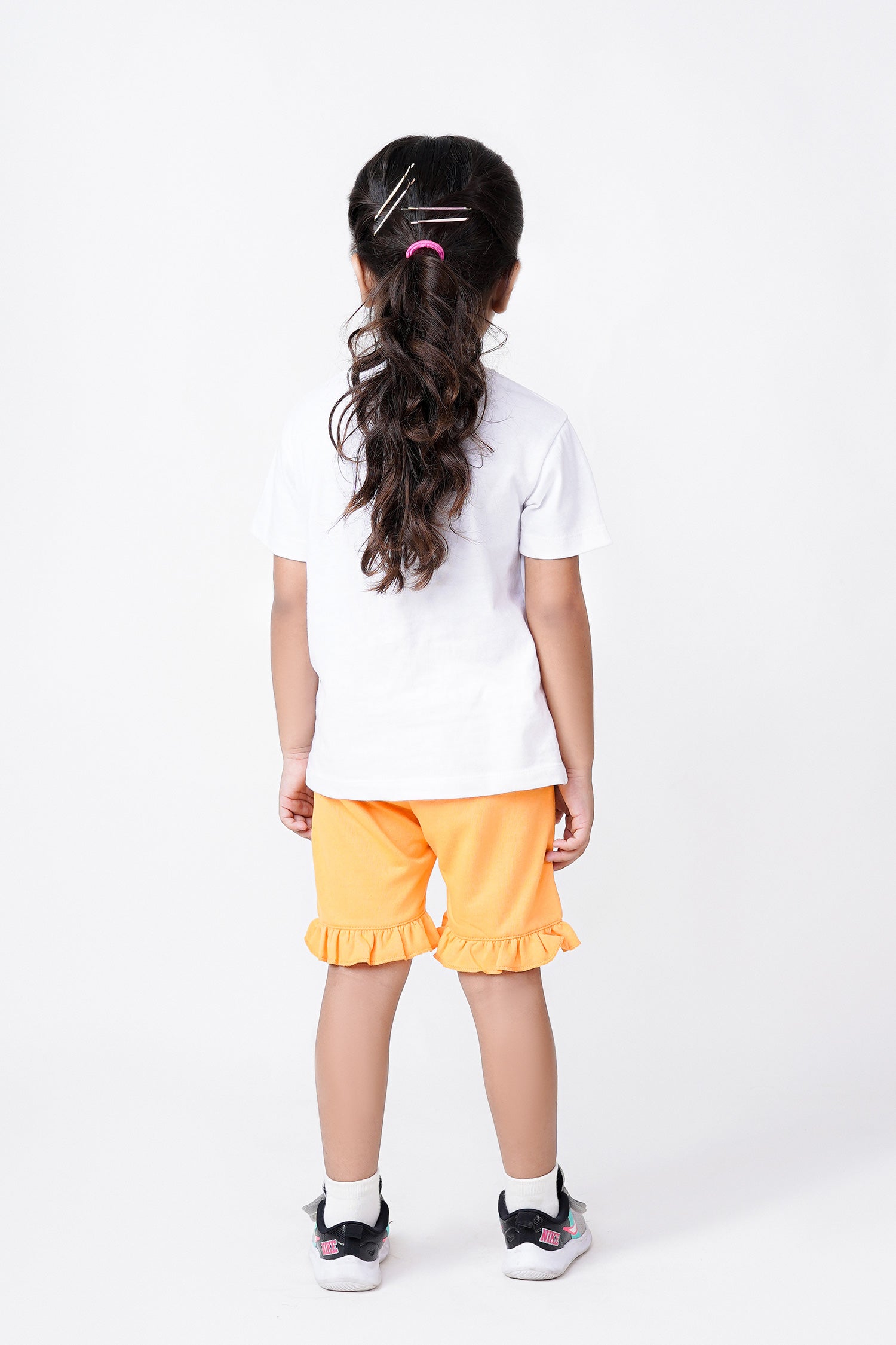 Embroidered Frilled Shorts For Girls