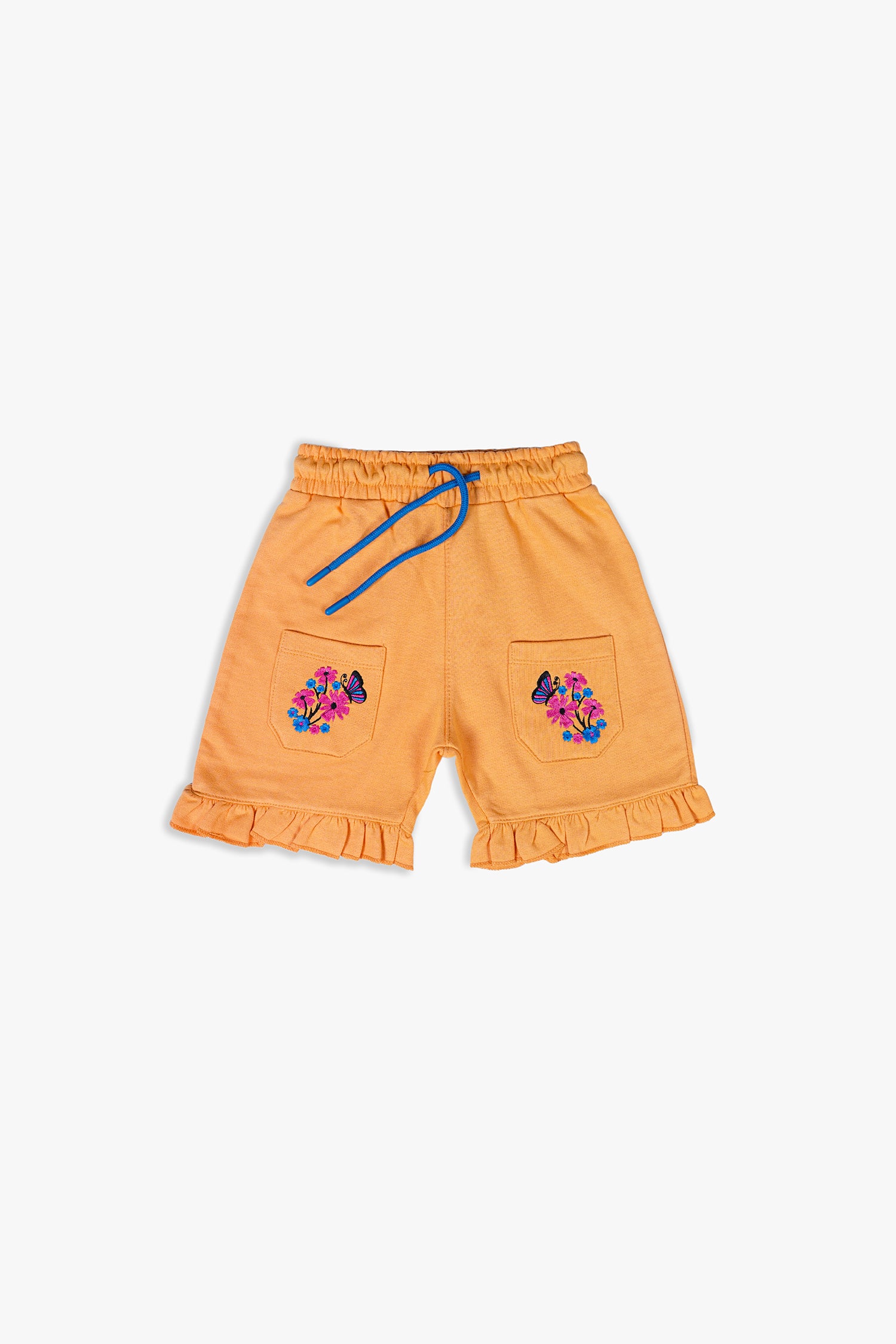 Embroidered Frilled Shorts For Girls