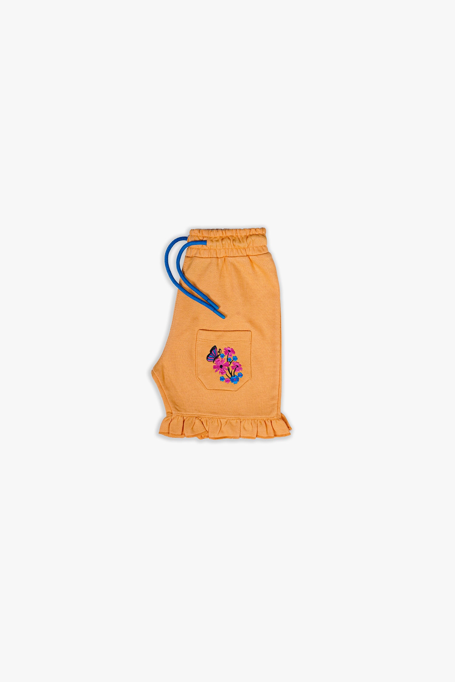 Embroidered Frilled Shorts For Girls