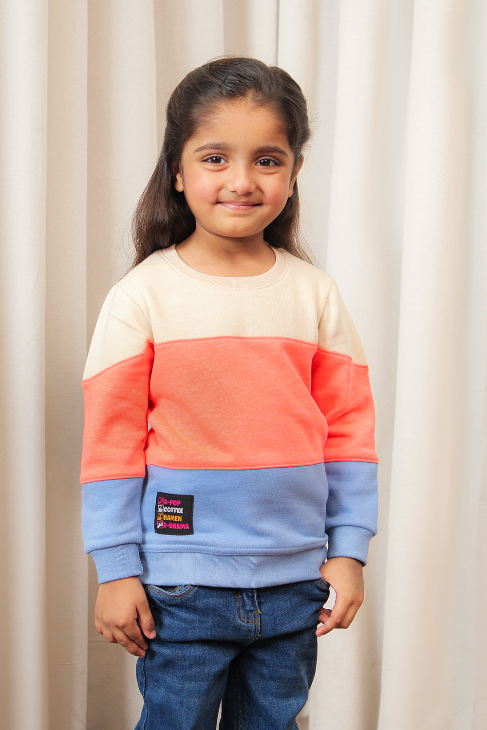 Girls Sweatshirt Contrast Colours