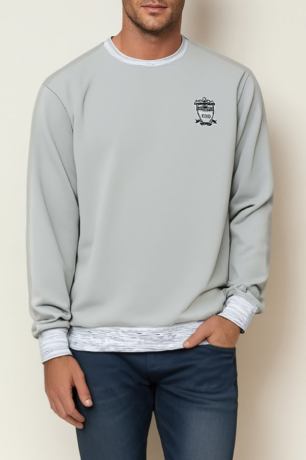 Men'S Melange Rib Sweatshirt