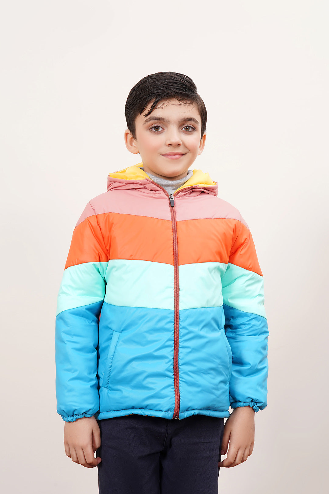 Puffer Zipper Jacket With Hood