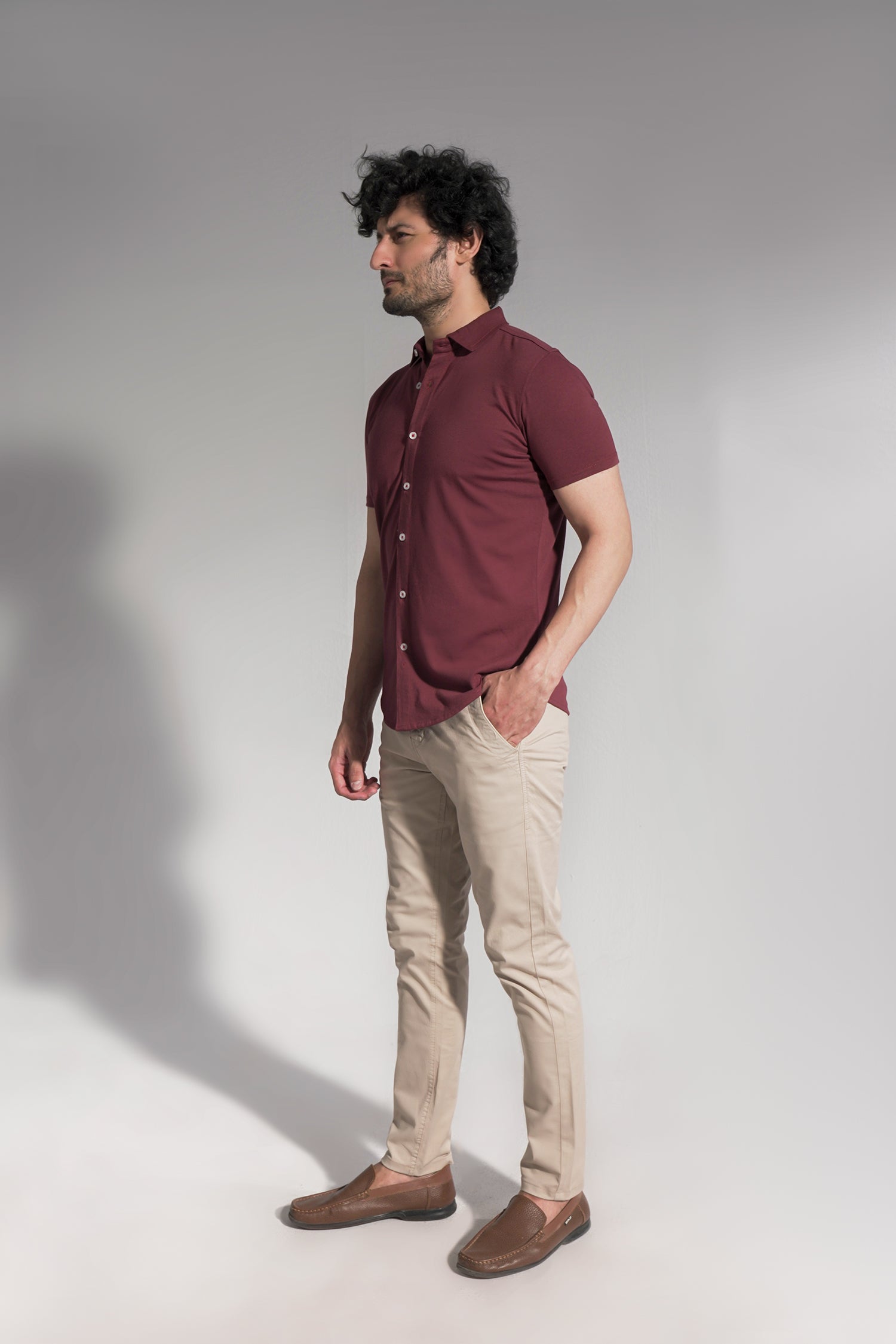 Maroon Half Sleeve Casual Shirt