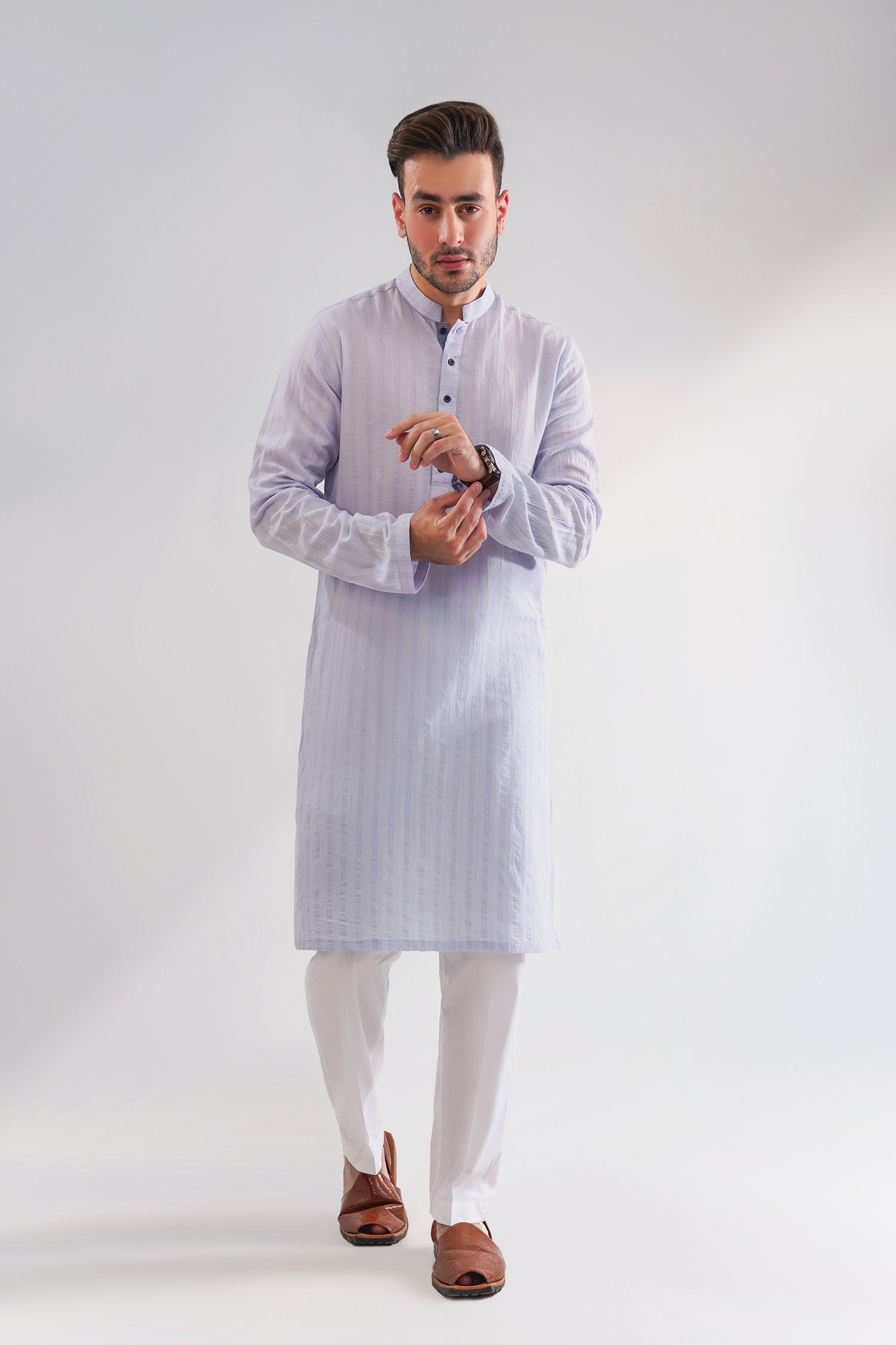 Men Cotton Jacquard Kurta