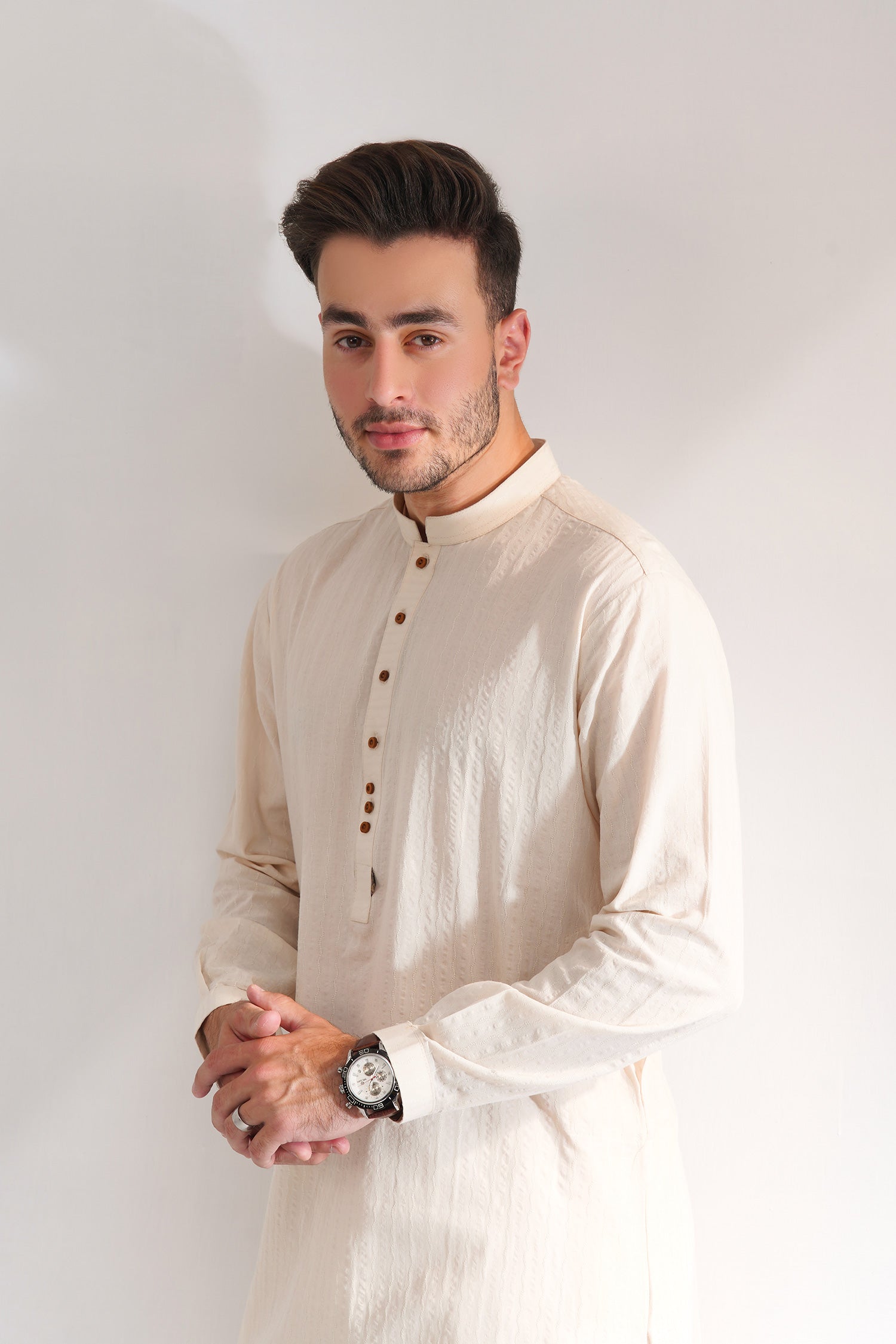 Textured Cotton Kurta For Men