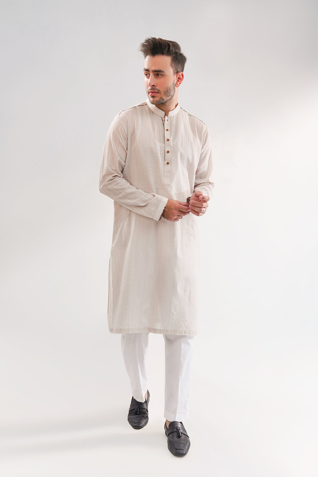 Cotton Self Lining Kurta For Men