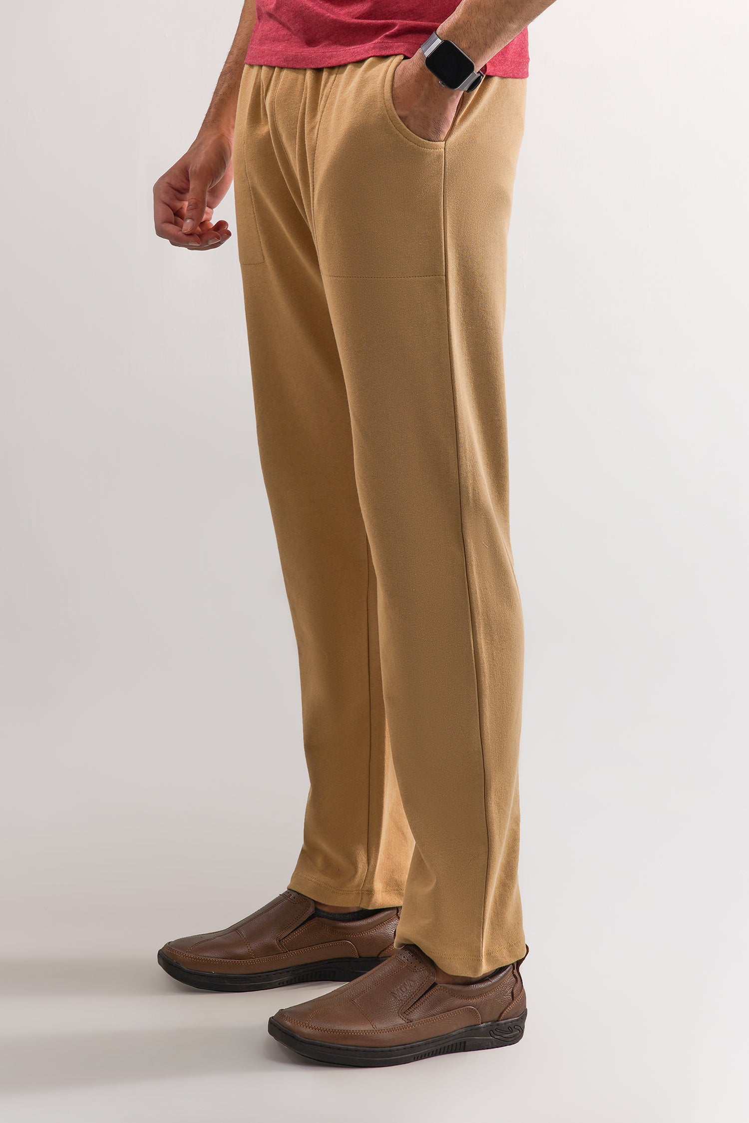 Brown Straight Fit Trouser For Men