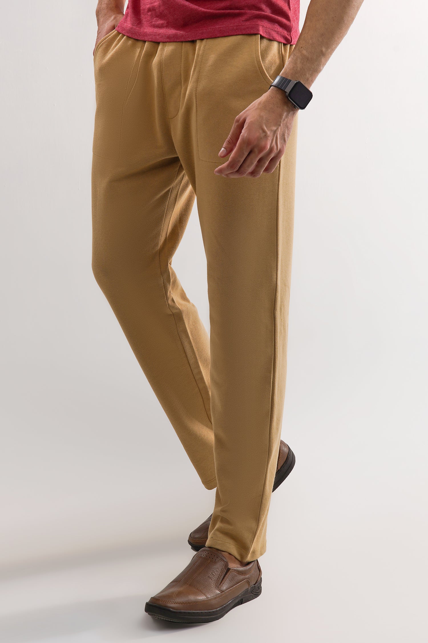 Brown Straight Fit Trouser For Men