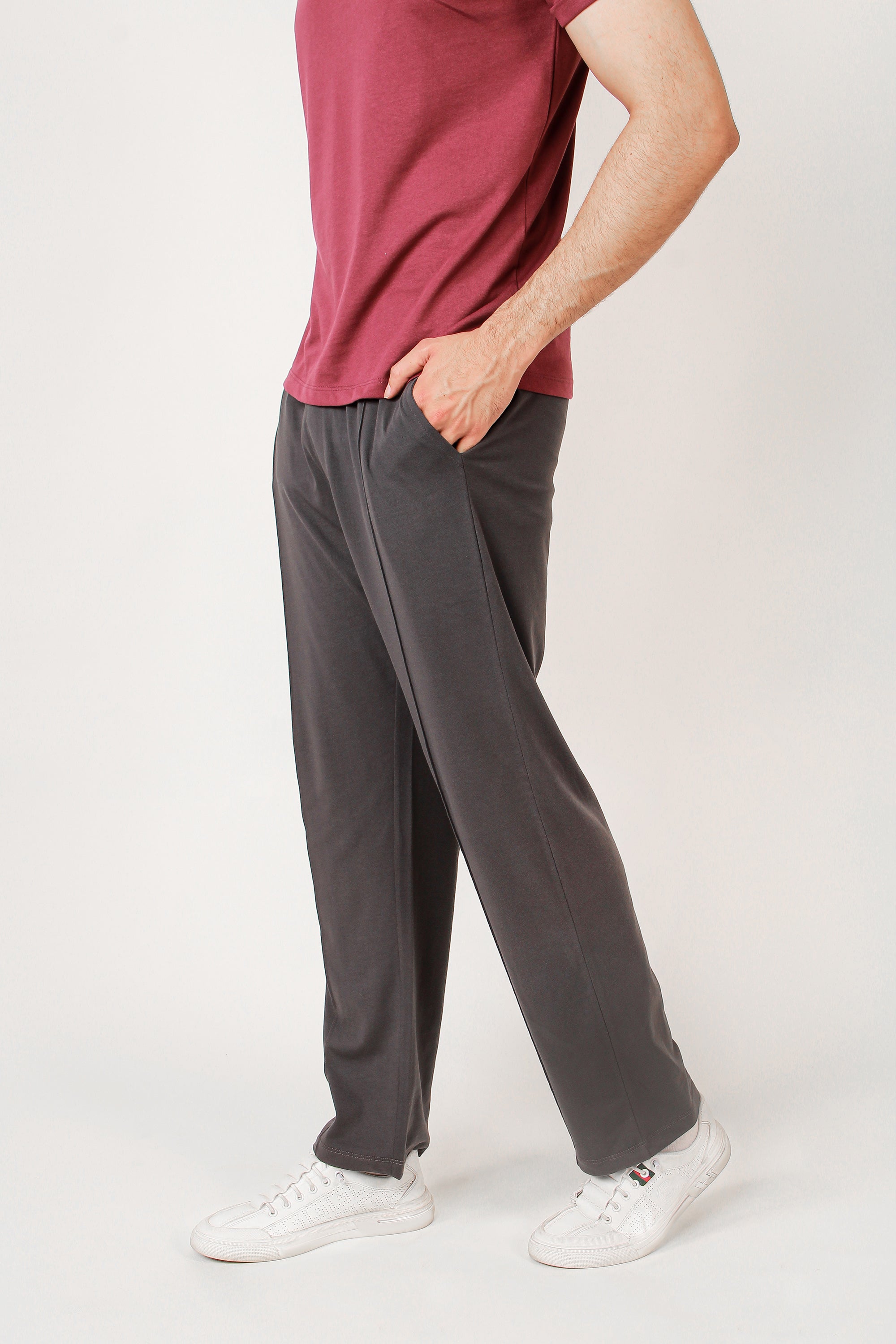 Charcoal Regular Fit Men Trouser