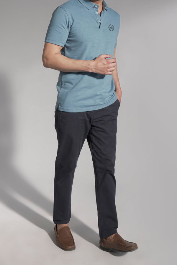 Navy Regular Fit Cotton Pant