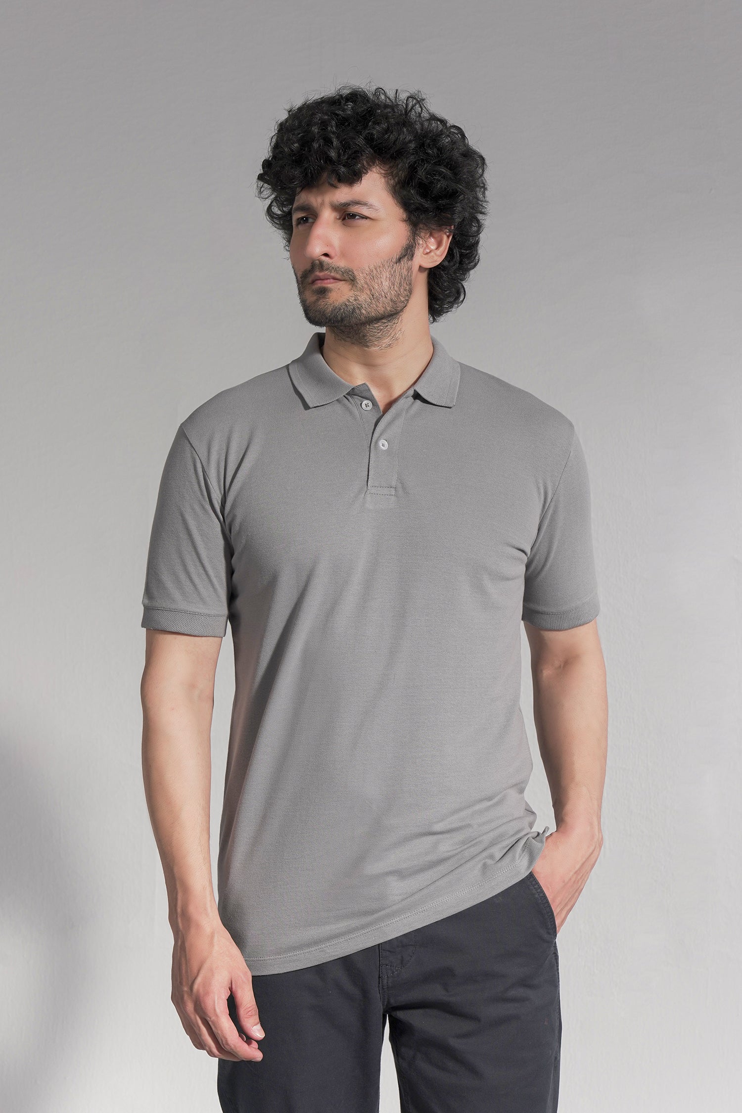 Jacquard Collar Pique Polo